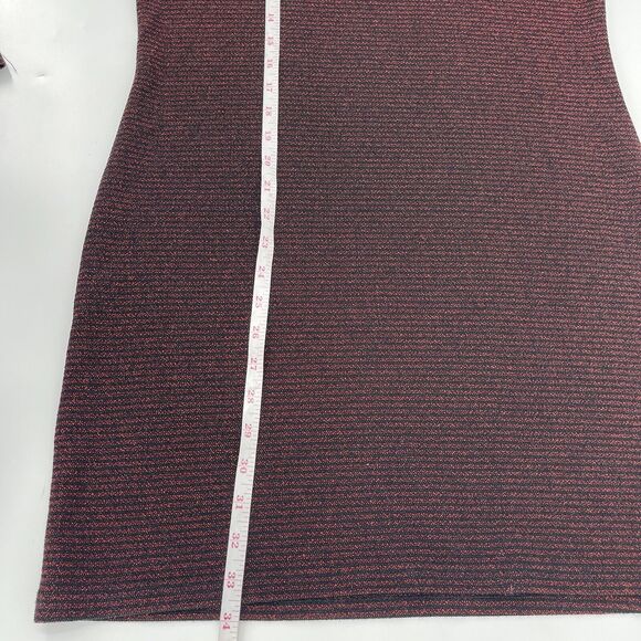 Rebecca Minkoff Women Dress Sz Large Phoebe High Neck Metallic Ribbed Knit Mini - Picture 9 of 10